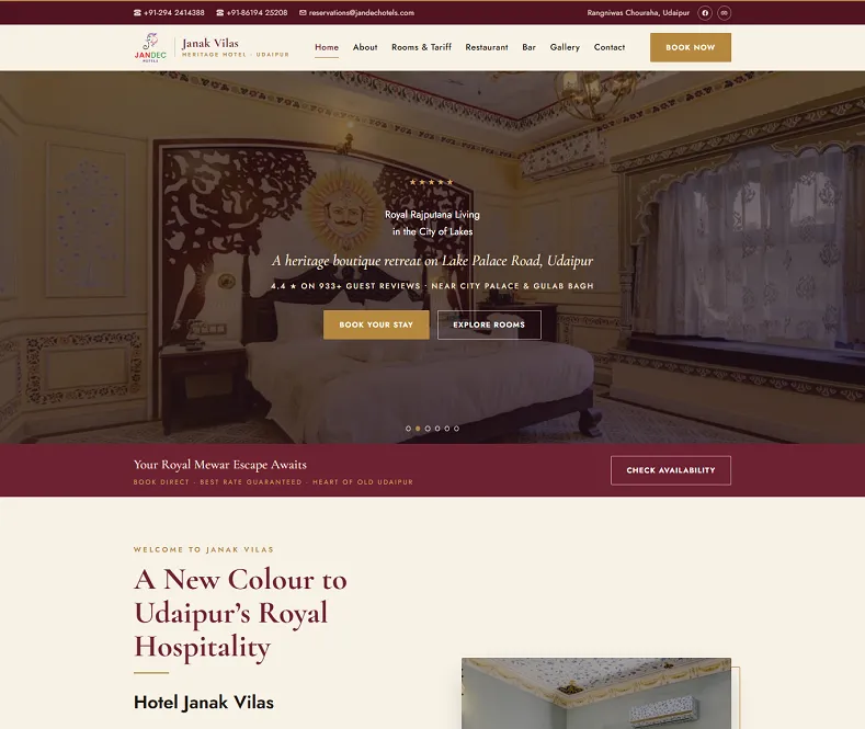 Janak Vilas website