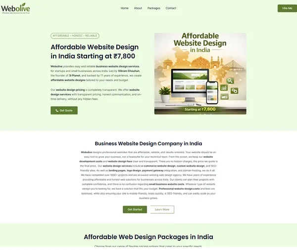 Affordable Website Design in India -Webolive website