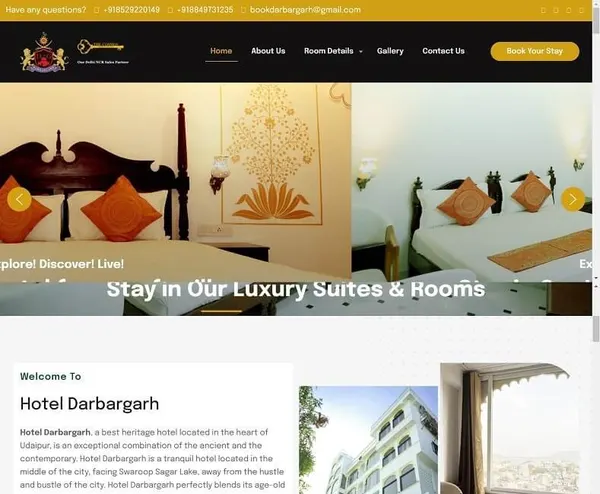 Hotel Darbargarh Udaipur website